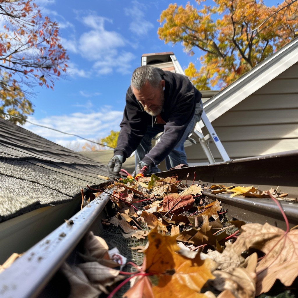Eavestrough cleaning by Geldart's Contracting